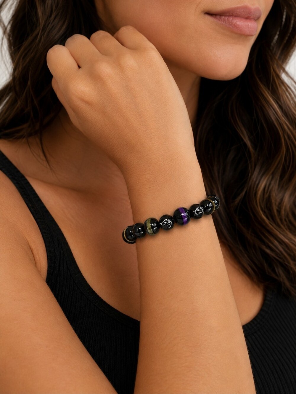 Handmade Unisex Glass Bead Stretch Bracelet